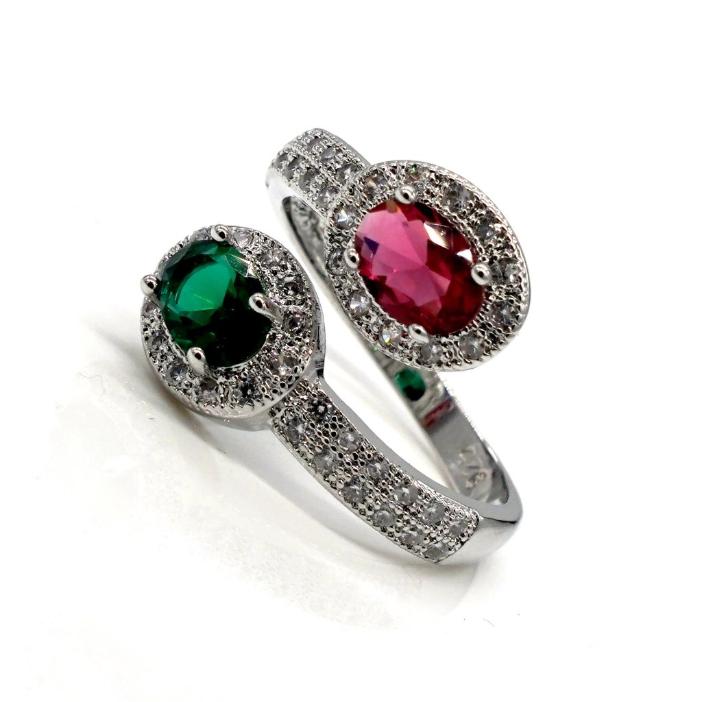 Ring With Red And Green Stones 24$